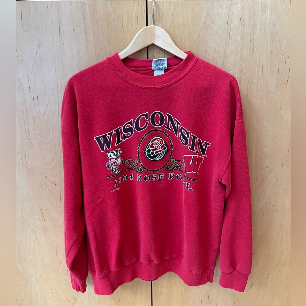 Vintage Nutmeg Wisconsin Badgers 94 Rose Bowl Crewneck Sweatshirt Size Large